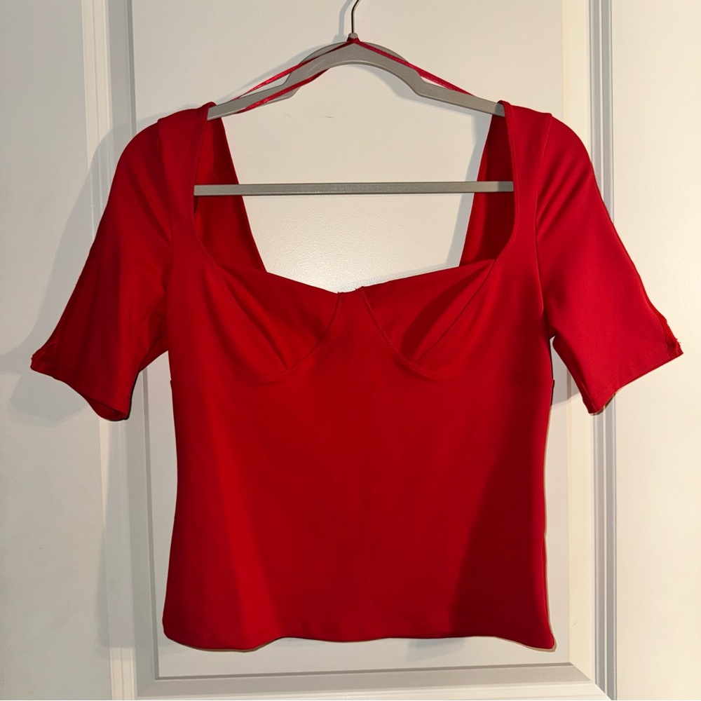 Free People Just Looking Tee (Mars RED) - New No Tag